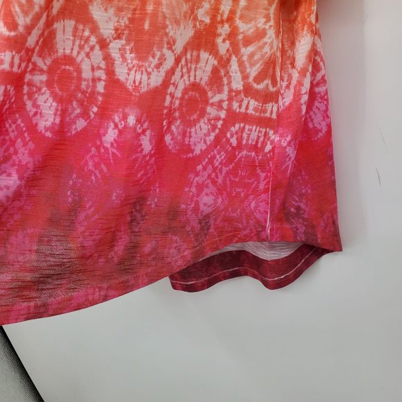 Concepts Yellow and Pink Sequin Front Short Sleeve Blouse Shirt XXXL - Picture 6 of 7